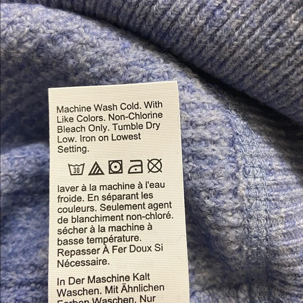 J. Crew Men's Heather Blue,Waffle- Knit,Long Sleeve,Crewneck Sweater. Size-Small
